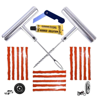 Kit Reparo Pneu Carro Moto Ferro Profissional Sem Câmara 5 a 30 Remendo Macarrao em Oferta na Shopee