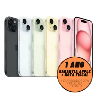 Iphone 15 e 15 Plus 128GB 256GB Original Novo Lacrado Chip Fisico + Virtual Garantia Apple de 1 ano