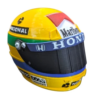 Capacete Airton Senna 11cm decorativo impressão 3d