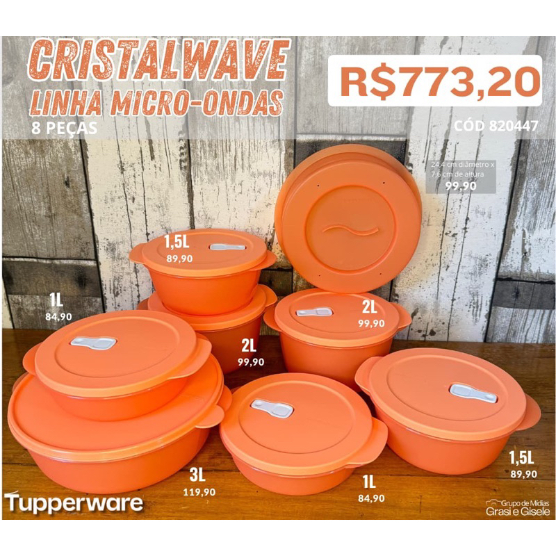 Kit Linha Cristalwave Marmita Microondas Tupperware | Shopee Brasil