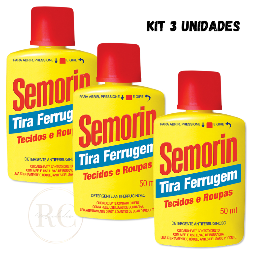 Kit 3 Unidades Semorin Tira Ferrugem Manchas 50ml | Shopee Brasil