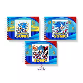 Livro de Colorir Sonic 50 paginas folha grossa capa dura em Oferta na Shopee