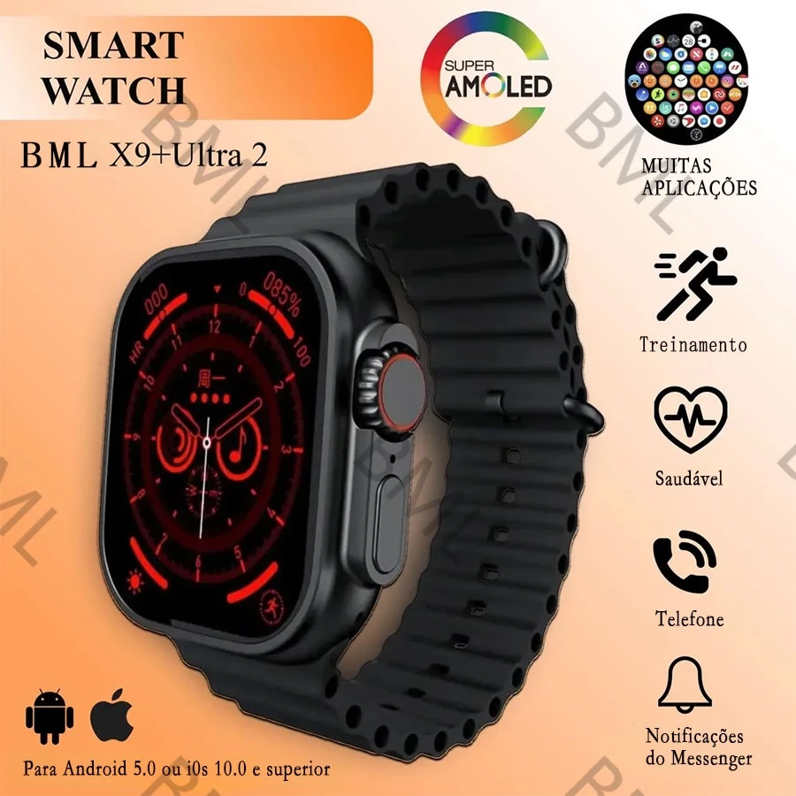 Smartwatch Ultra 9 X9 49mm GPS NFC Bluetooth 5.2 450mAh
