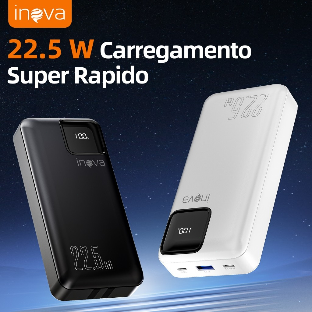 INOVA Carregador Portátil Turbo 22.5w Power Bank 10.000mah Universal ...