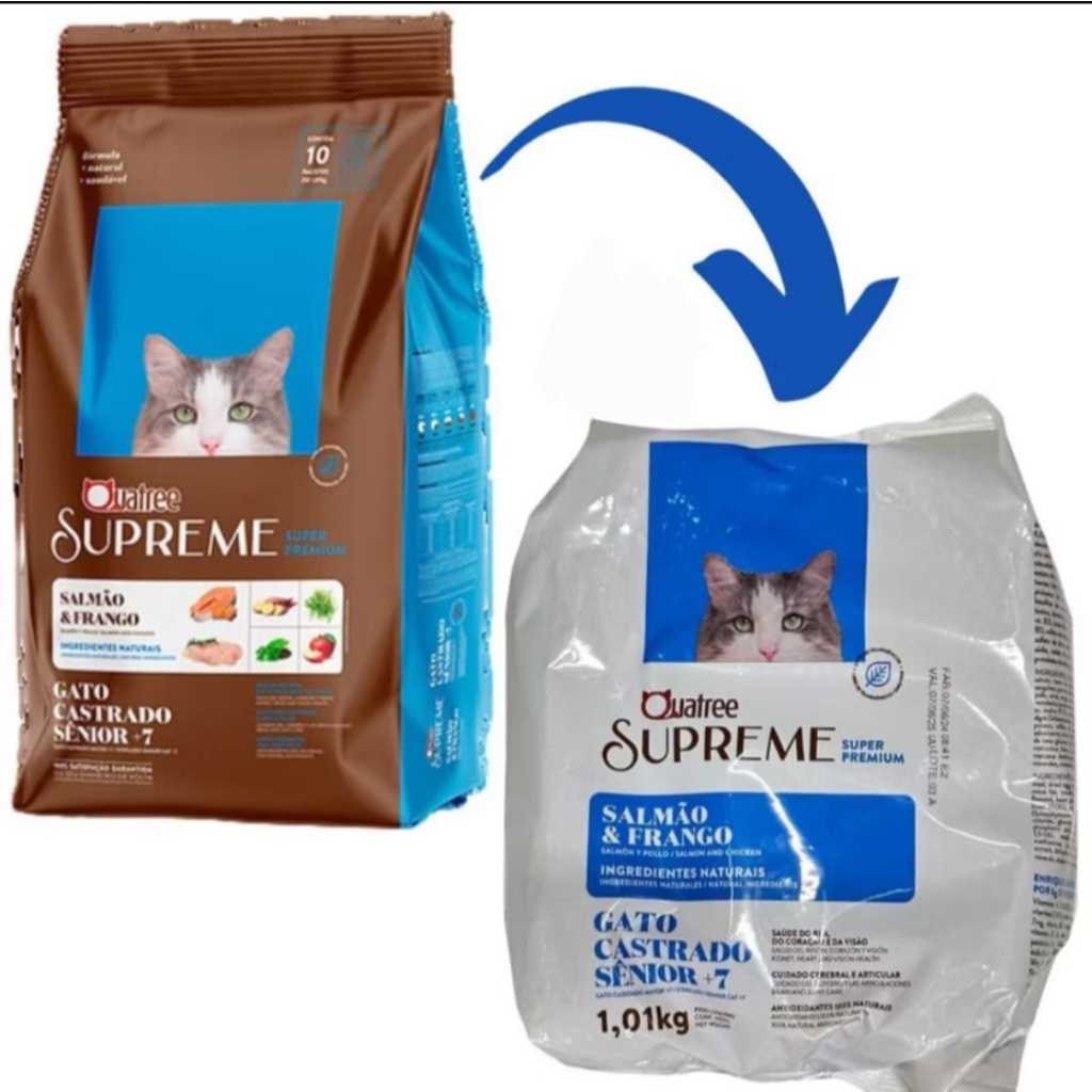 Ração Quatree Supreme Gato Senior +7 Anos Salmão Pacotes | Shopee Brasil