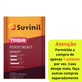 Toque Fosco Select Suvinil 3,6l e 18l Cores Tinta Acrílica