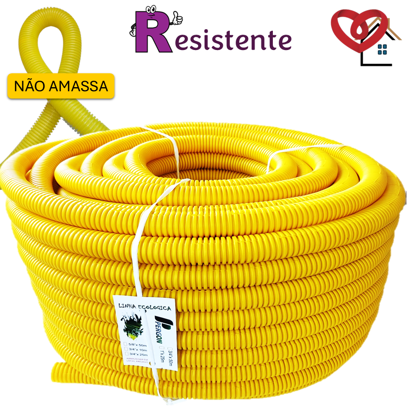 CONDUITE REFORÇADO 5/8"X50M (DN20) "AMARELO" | Shopee Brasil