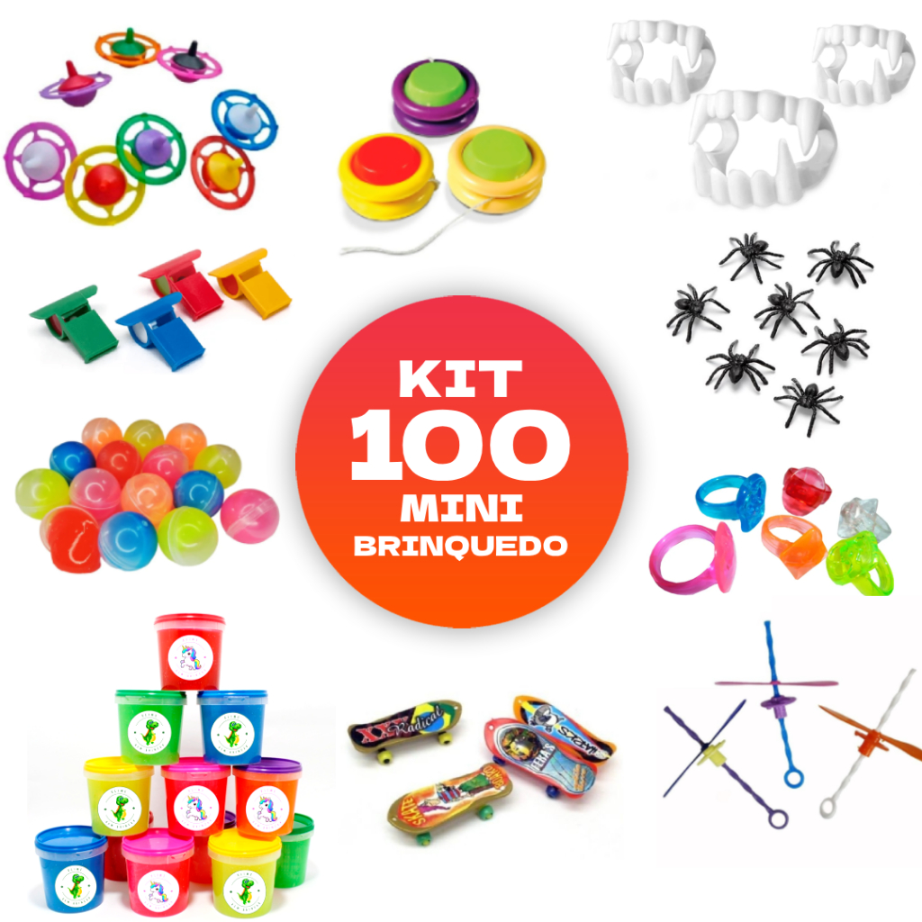 100 Mini Brinquedos Para Lembrancinhas De Festa Infantil Aniversário ...