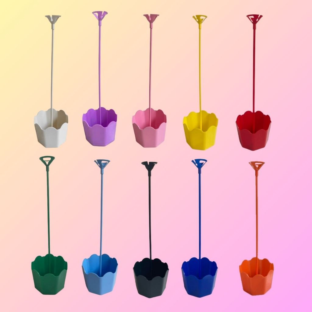 Centro de Mesa Cachepot Aniversário c/ 1 Varetas e Suportes cada. 1,2,3,4,5