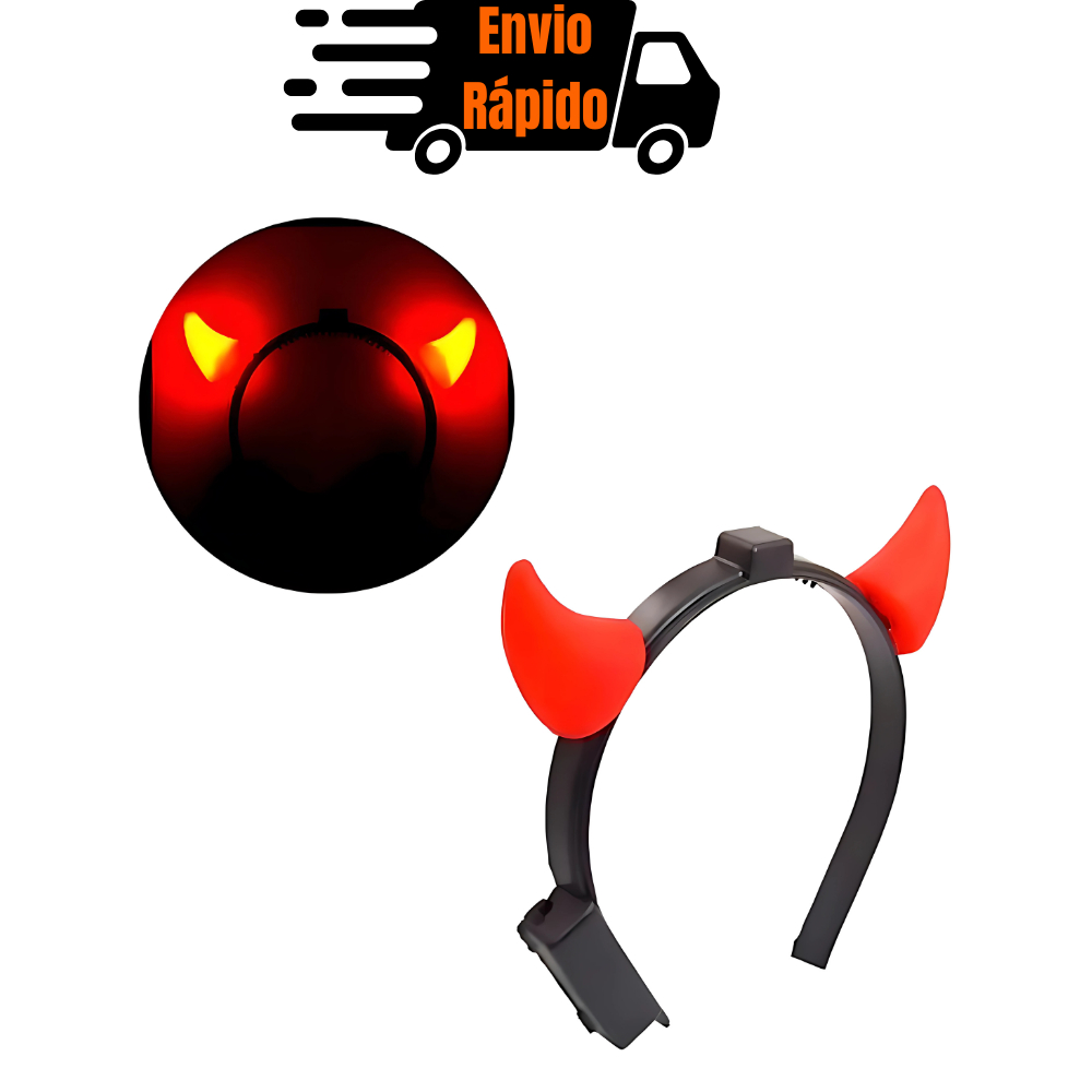 Tiara Chifre Diabinha Com Luz Led Carnaval E Halloween