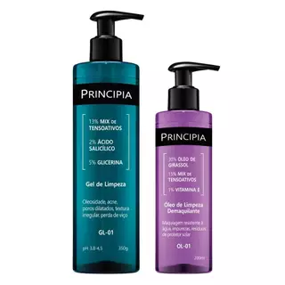 Principia Kit Limpeza Profunda Anti Acne Gel de limpeza GL-01 + Oleo de Limpeza OL-01 em Oferta na Shopee