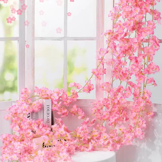 Corrente De Cerejeira Artificial 180cm 135 Flores Decoração Decorativa Flor Artificial Trepadeira