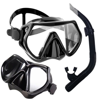 Kit Máscara Mergulho Snorkel Óculos Respirador Profissional Adulto Praia Piscina Ajustável Silicone