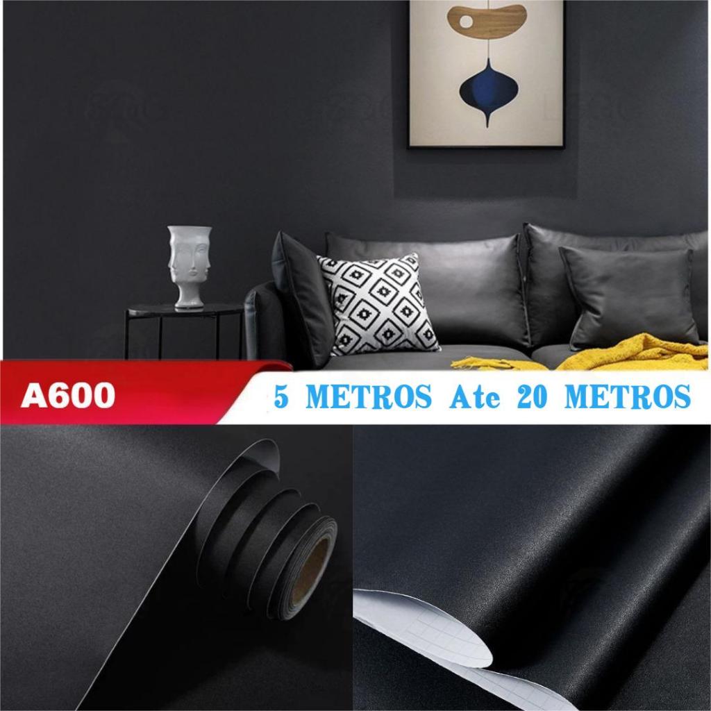 Papel Contact Adesivo 5 Metros Preto Fosco Lavável Promoção envio Imediato
