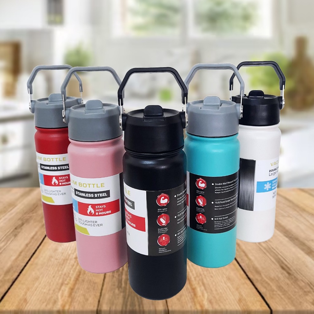 Garrafa Térmica de 600ml com Alça e Canudo para Água Gelada | Shopee Brasil