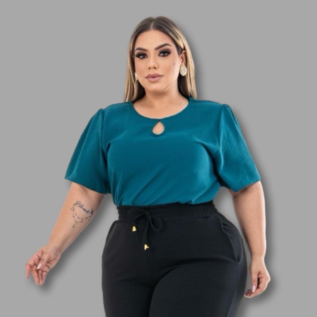 Blusa Feminina Soltinha Estilo Despojado B sica Elegante Moda Plus Size 