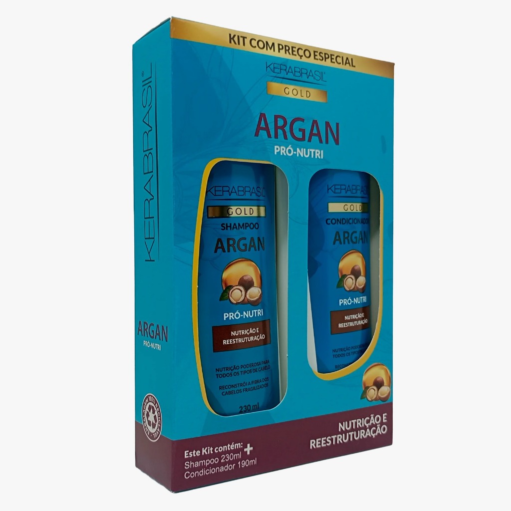 Kit Shampoo+Condicionador Kerabrasil Argan 420ml | Shopee Brasil