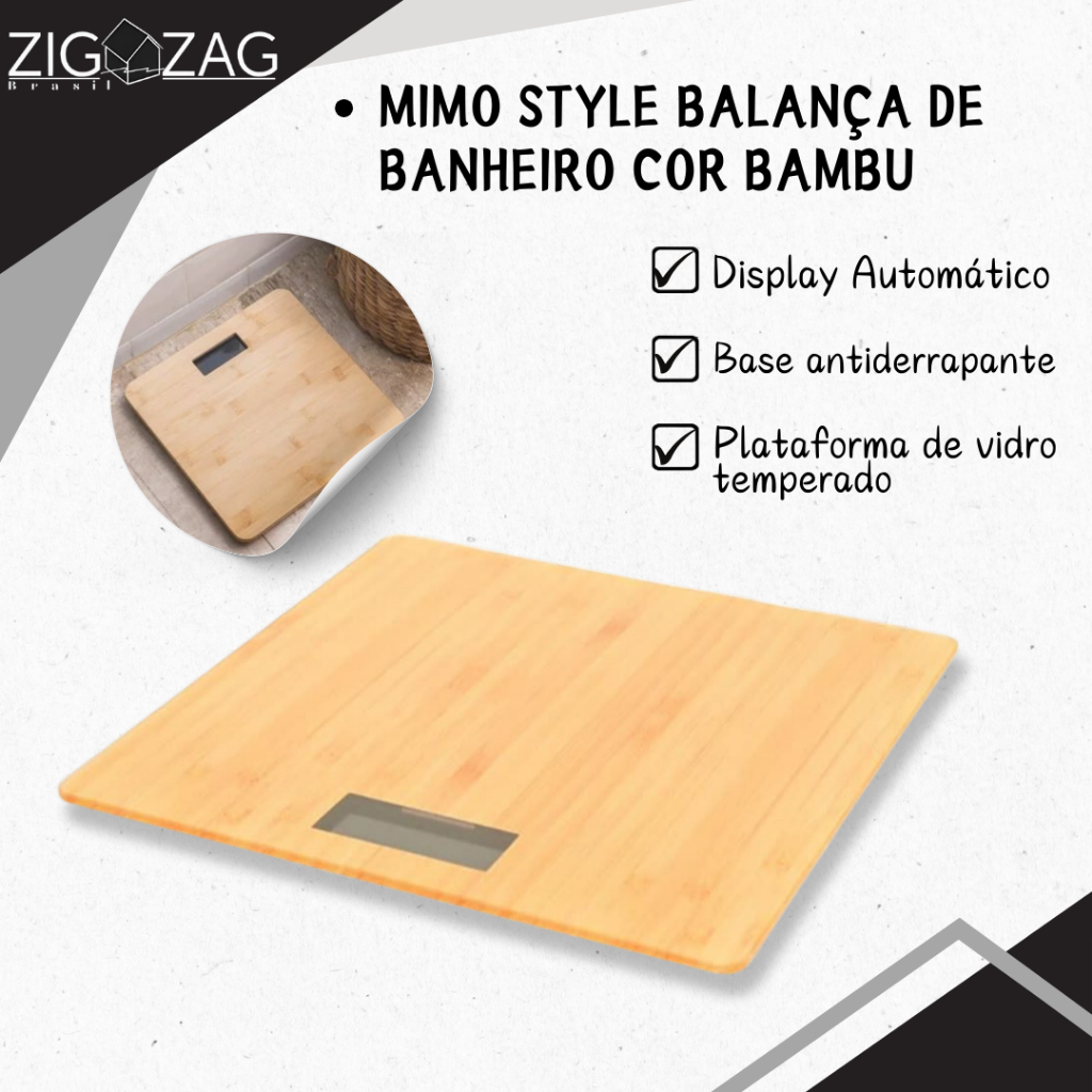 Balança de Banheiro Cor de Bambu | Priorize a Saúde e o Autocuidado em ...