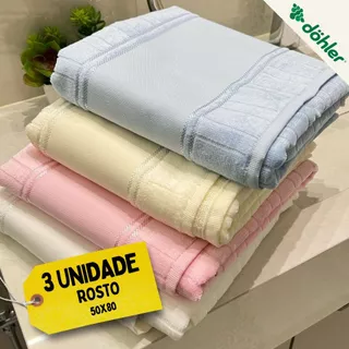 Kit 3 Toalhas Rosto Dohler BORDAR NA MAQUINA OU PINTURA Velour Artesanalle Para 50x80cm