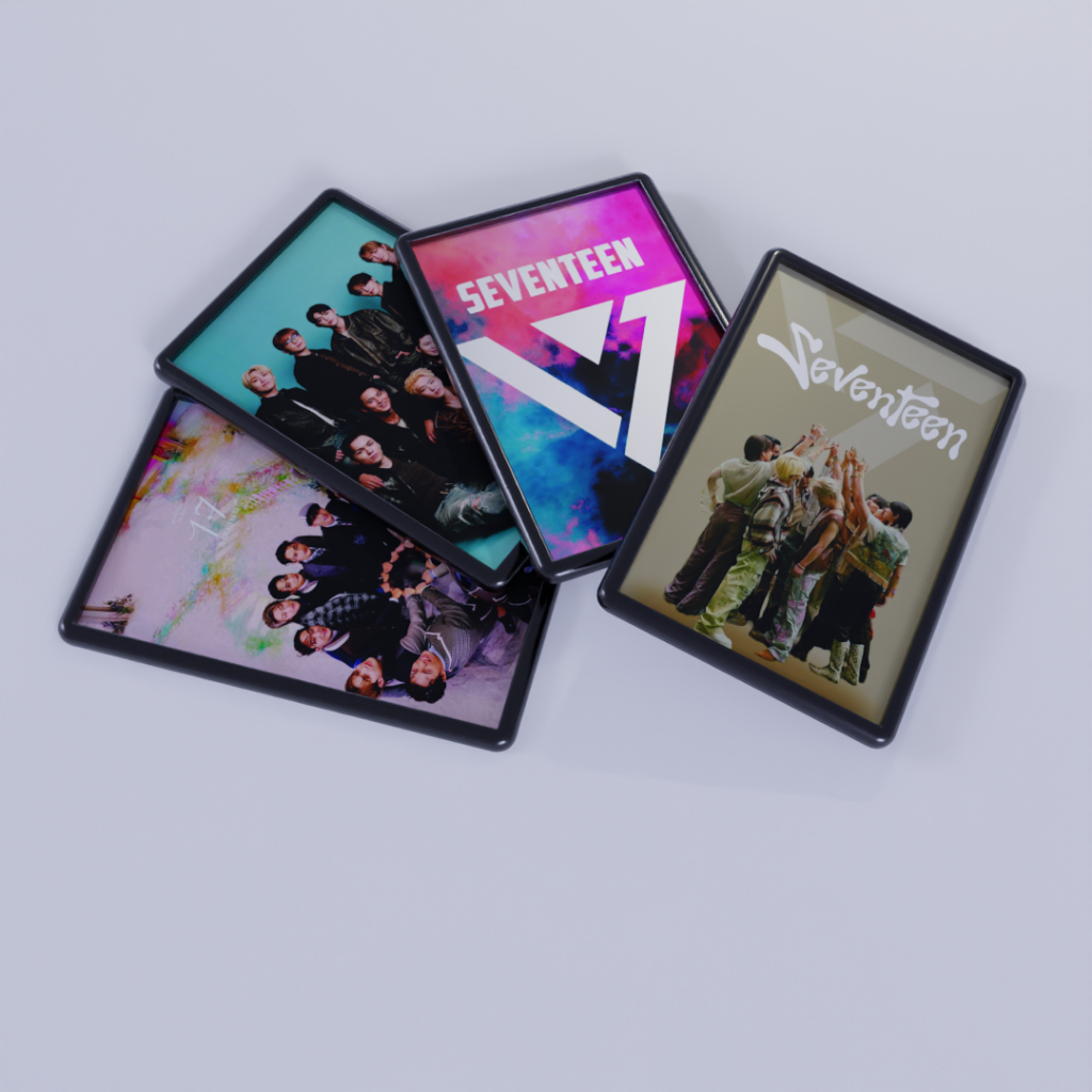 Kit 4 Quadros Decorativos – KPOP Banda SEVENTEEN | Decoração de
