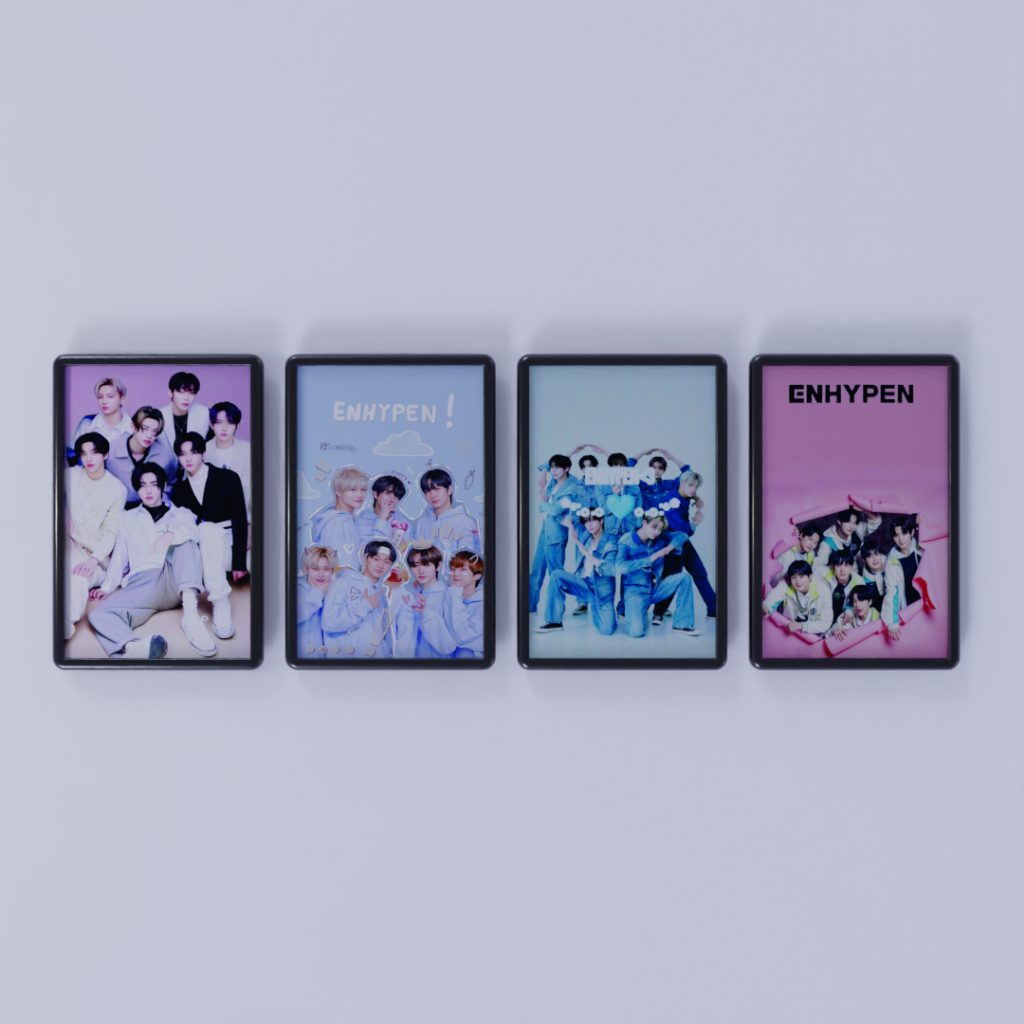 Kit 4 Quadros Decorativos – KPOP Banda ENHYPEN | Decoração de