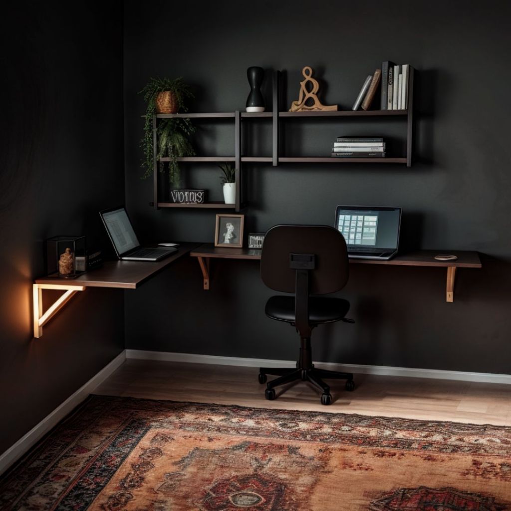 Mesa em L Suspensa 1,20m Mdf Home Office Escrivaninha Computador Quarto Escritorio Moderna