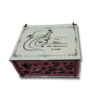 Caixa Lembrancinha Dia Da Mulher 14x12x6,5 Mdf - 1 Unidade em Oferta na Shopee