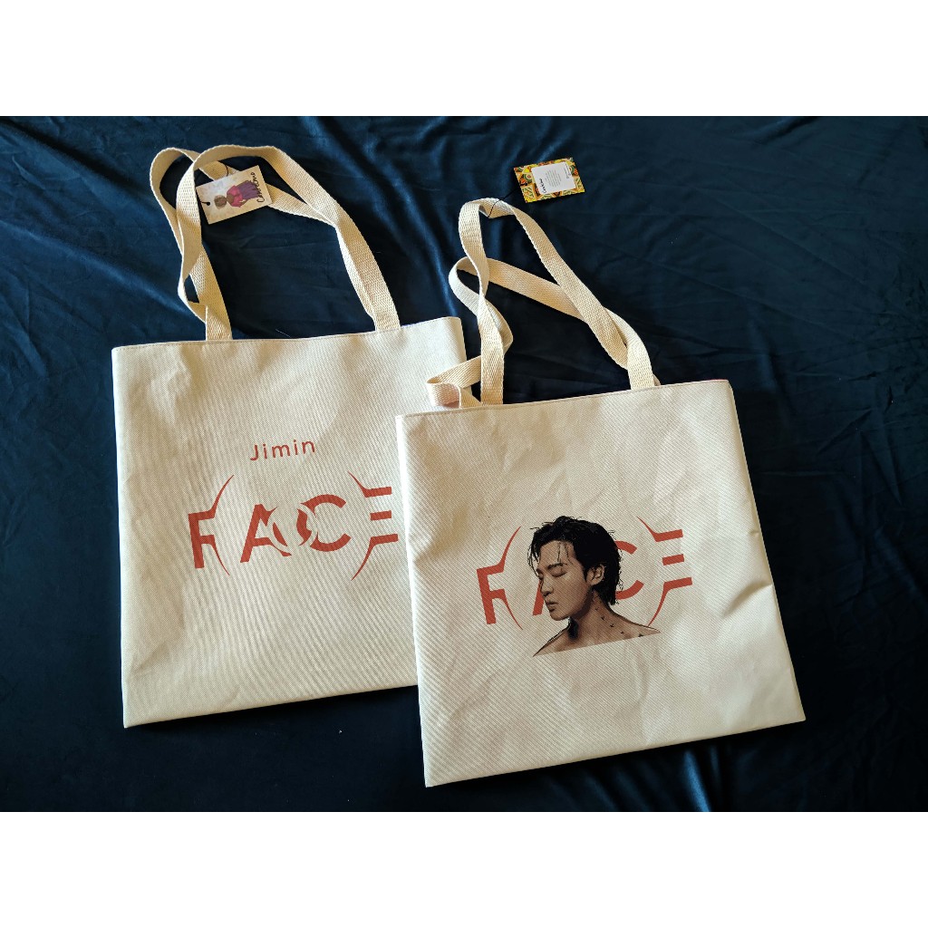 BTS RECODE UPCYCLED バックパック JIMIN Uma bolsa estampa frente e verso estilo ecobag Jimin face (BTS
