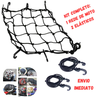 Rede Elástica Aranha COM 2 ExtensorES Capacete MOTO ELASTICO DE MOTO PARA Rede para bagageiro de moto fixação ganchos em Oferta na Shopee
