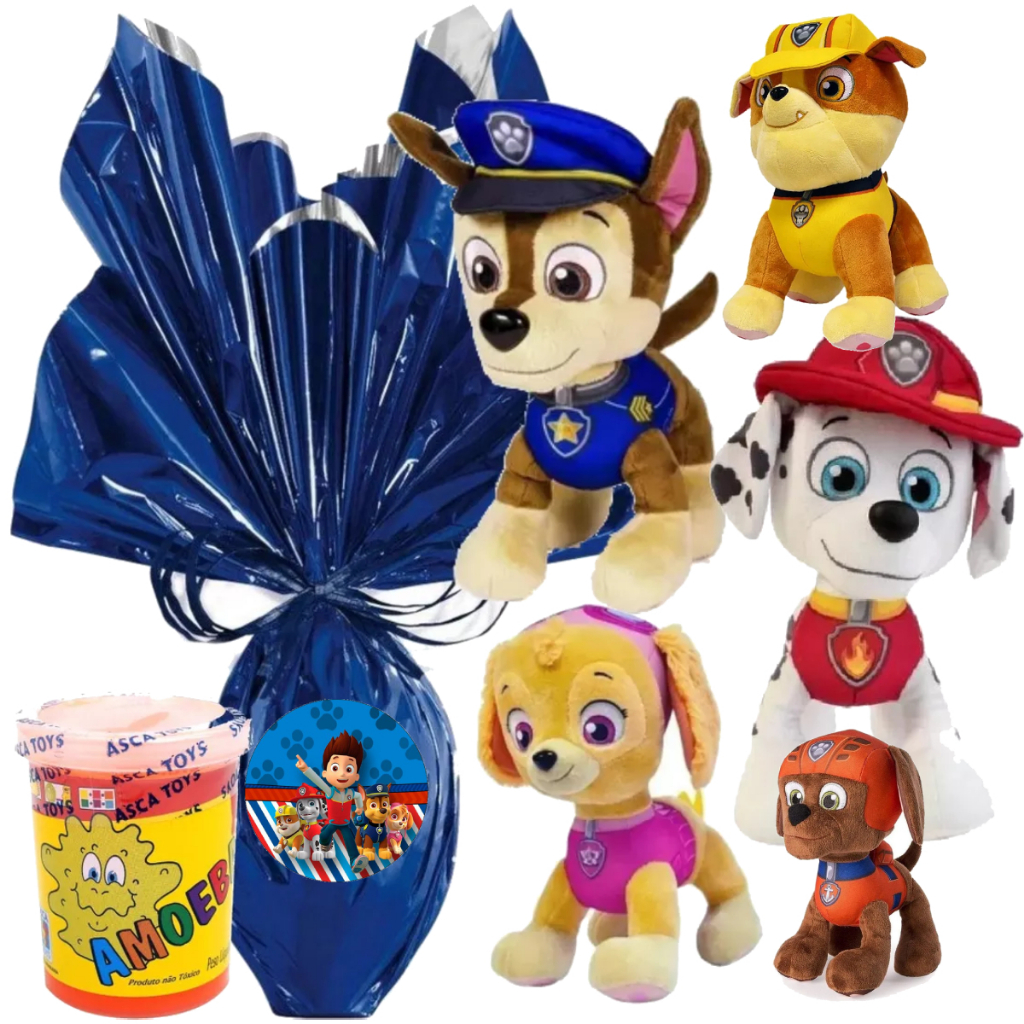 Kit Ovo de Páscoa Infantil 250 Gramas Ao Leite + Pelúcia Patrulha ...