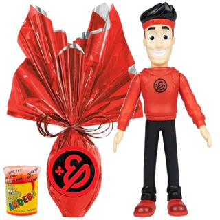 Kit Ovo de Páscoa Infantil 250 Gramas Ao Leite + Boneco Enaldinho Youtuber 25cm Presente + Brinde