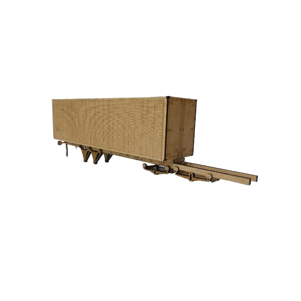 Miniatura Chassis + Carroceria Bau Para Bitruck 1/32