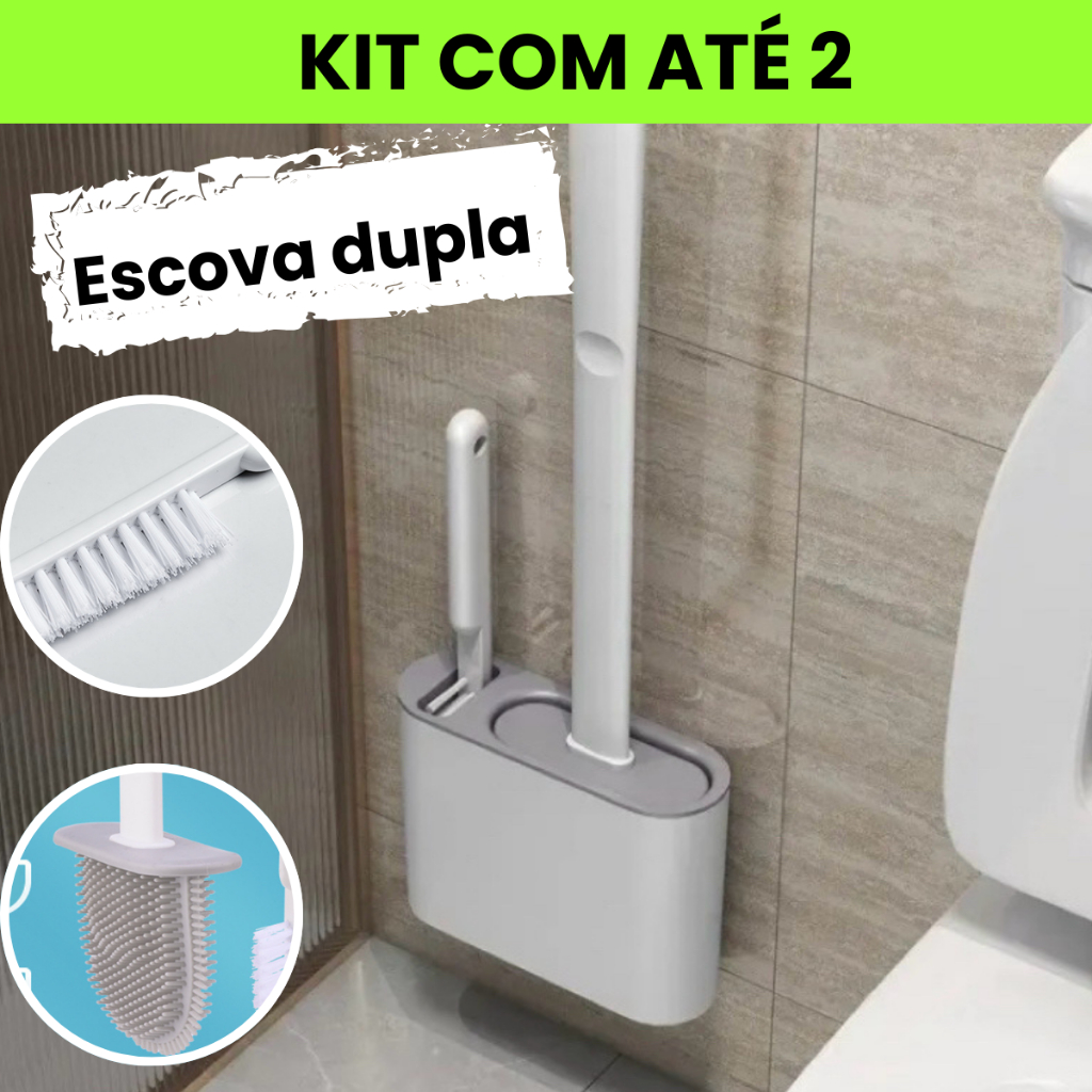 Kit Escova para Vaso Sanitario Dupla Silicone Limpeza | Shopee Brasil