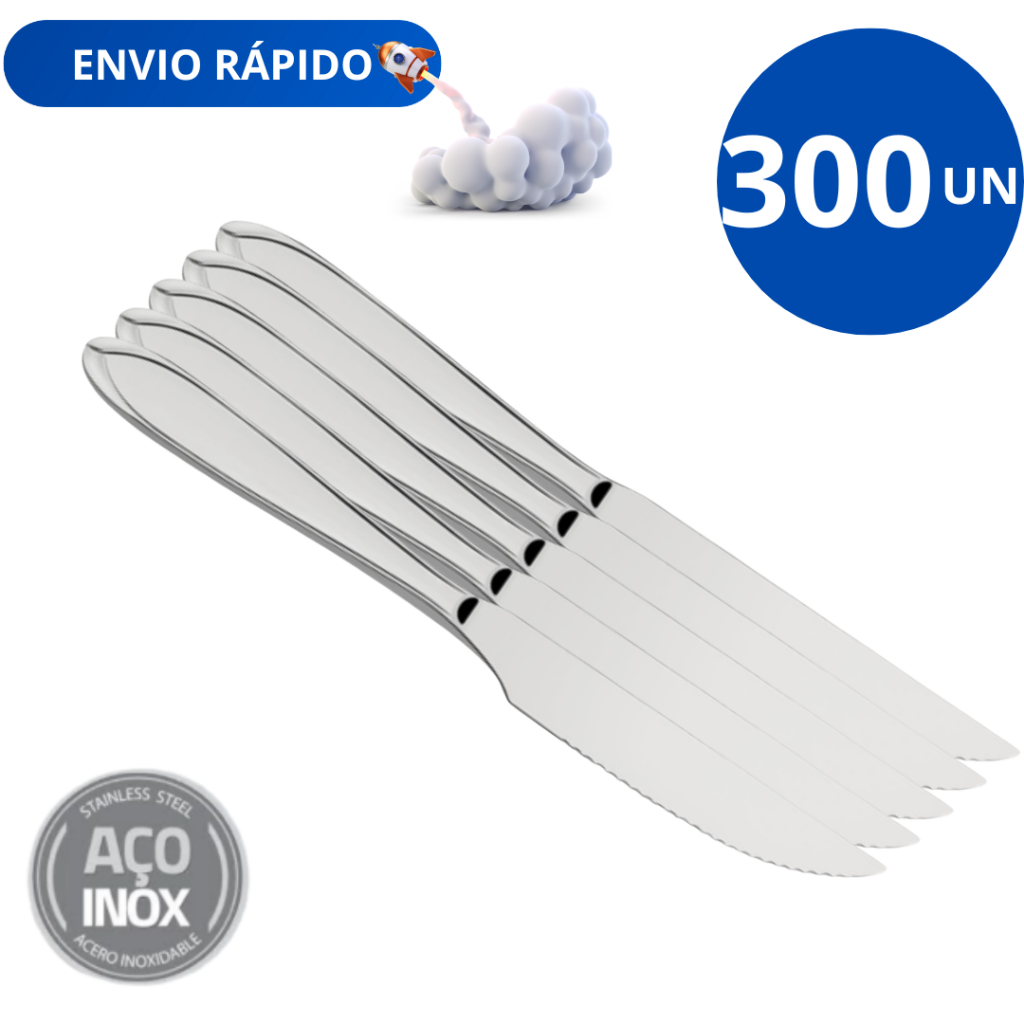 kit 300 Faca Talher Alo Inox Grande Luxo Cozinha Bar Restaurante Buffet ...