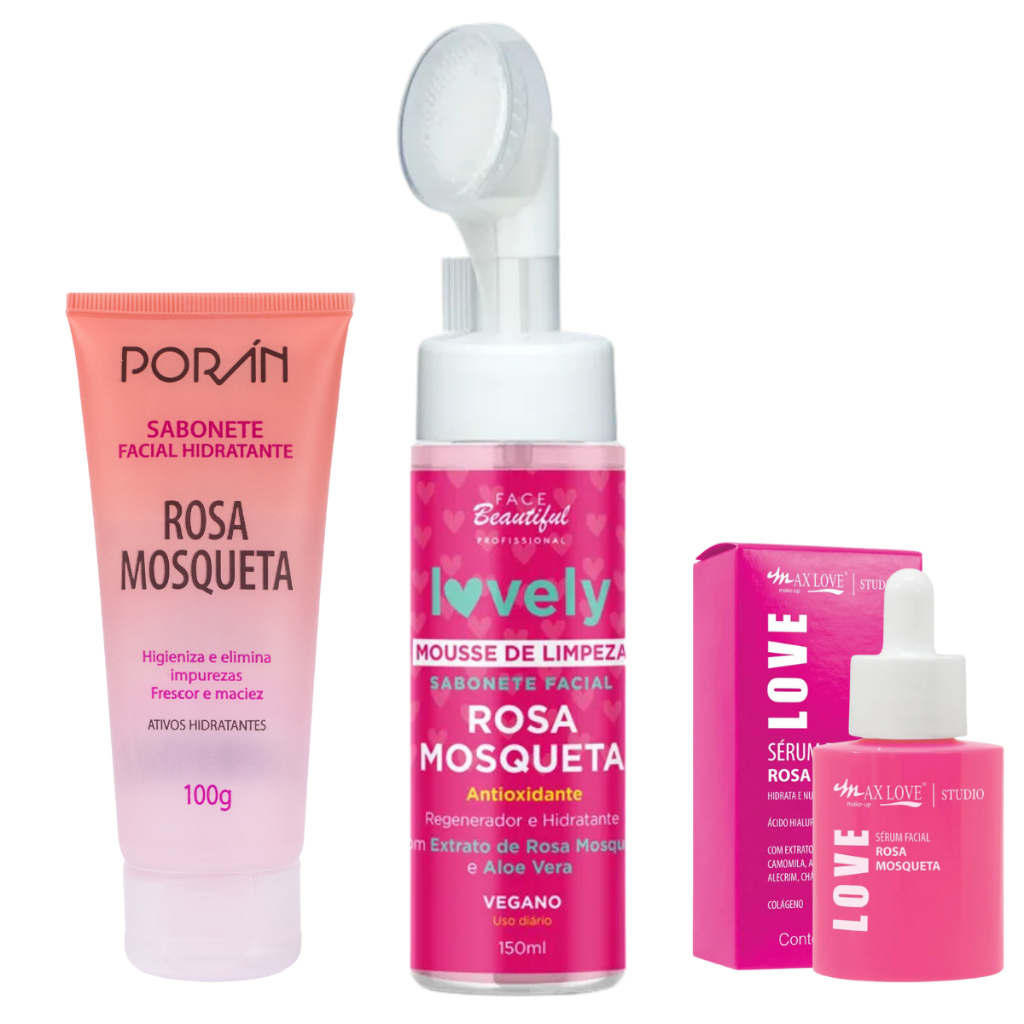 Kit skin care limpeza de pele rosa mosqueta
