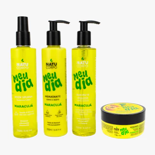 Kit Maracujá Natucorpo Completo - Body Splash 250ml + Hidratante 250ml + Sabonete Líquido 250ml + Esfoliante 170g
