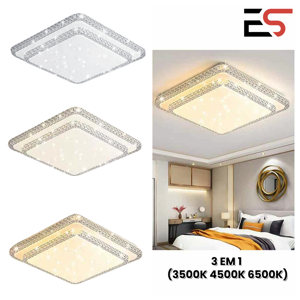 Plafon Céu Estrelado Plafon Estrela Brilho Plástico 3 Cores Luminária De Teto Quarto