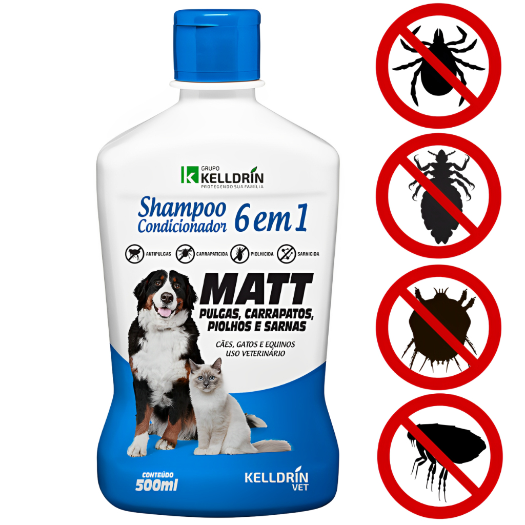 Shampoo e Condicionador para Cachorros e Gatos Tratamento de Pulgas ...