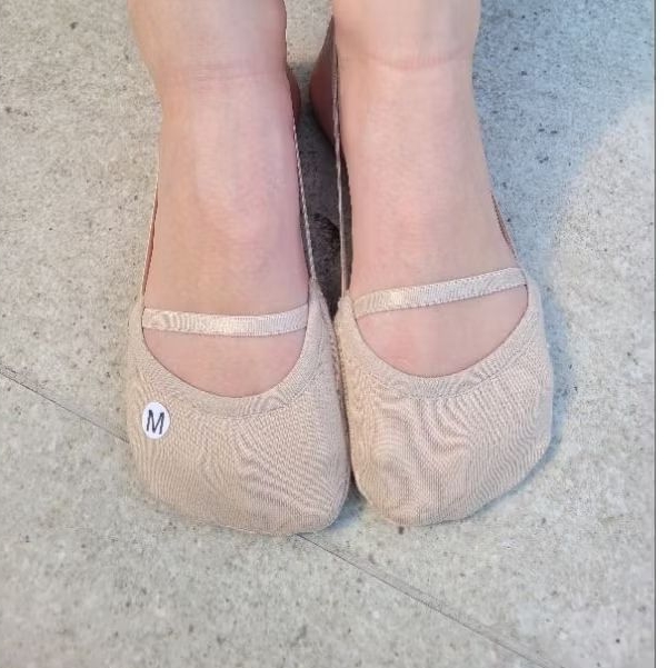 Ponteira/Sapatilha Ginástica Rítmica elástico no PEITO DO PÉ e calcanhar Cor nude oficial
