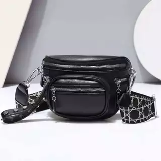 Bolsa Femenina de PU tipo Pochete Transversal Estilosa grande capacidade com Alça Regulagem