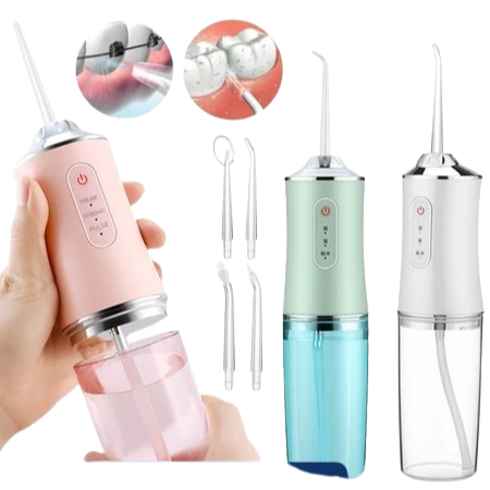 Irrigador Dental Oral Portátil Recarregável USB 220ml Limpeza Bocal Jato Forte