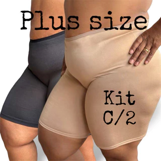 kit  2 Short Feminino Plus Size Anagua Segunda Pele Usar De Baixo De Saia E Vestido Bermuda Não Marca em Oferta na Shopee