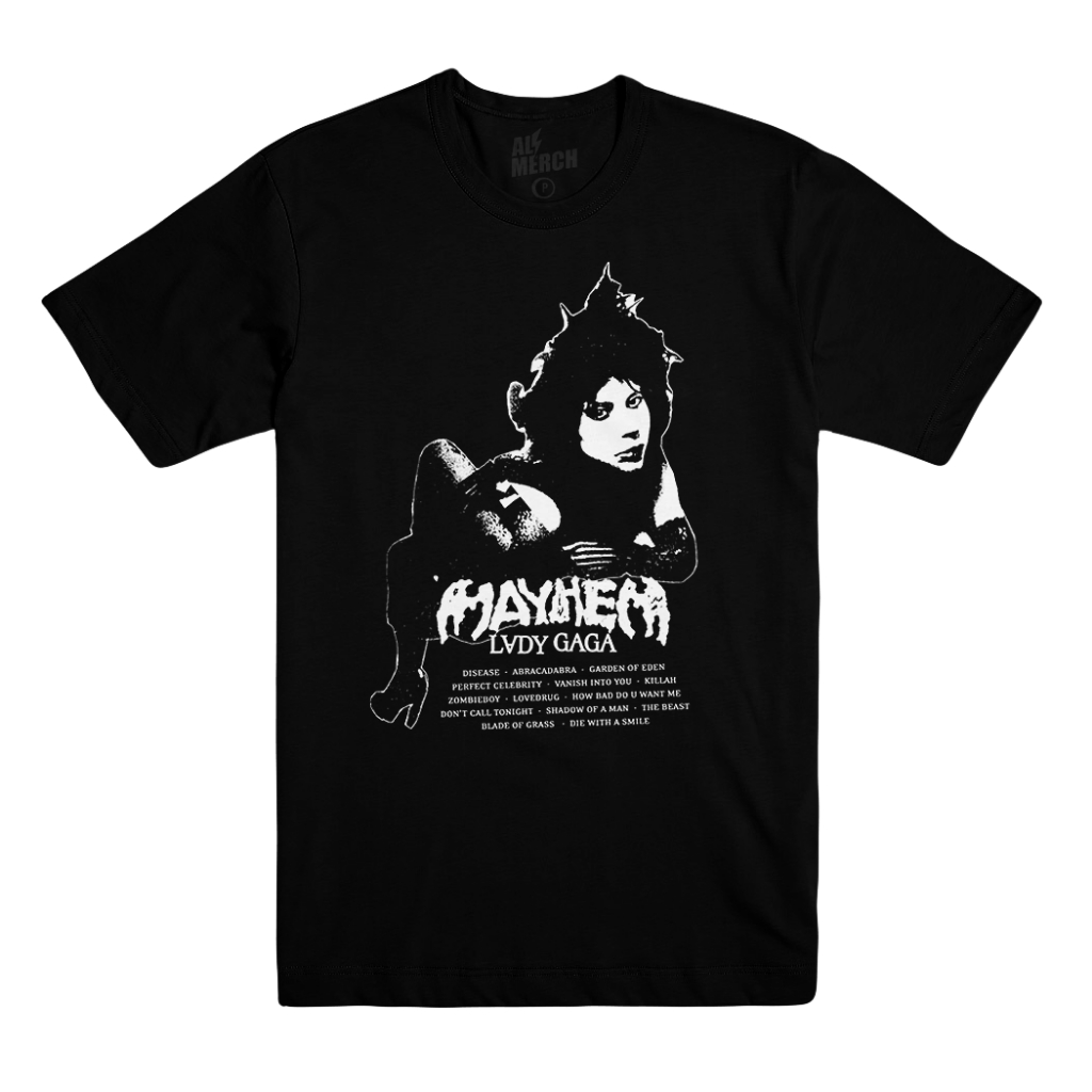 Camiseta Lady Gaga Mayhem Tracklist [ALMERCH] | Shopee Brasil