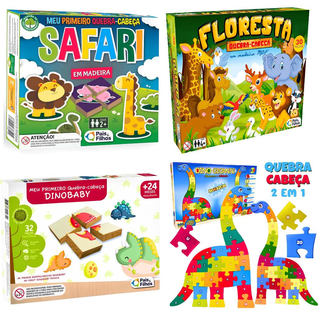 Quebra Cabeça Em Mdf Madeira Jogo Pedagógico Infantil Lúdico Educativo ...
