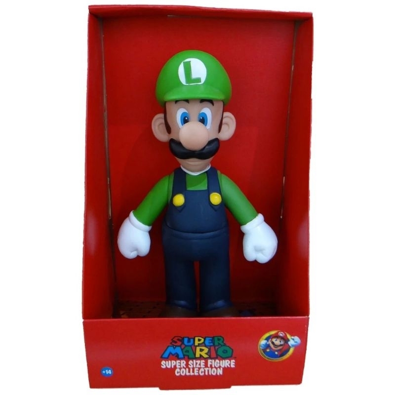 Boneco Luigi Grande com Caixa Super Mario Word em Oferta na Shopee