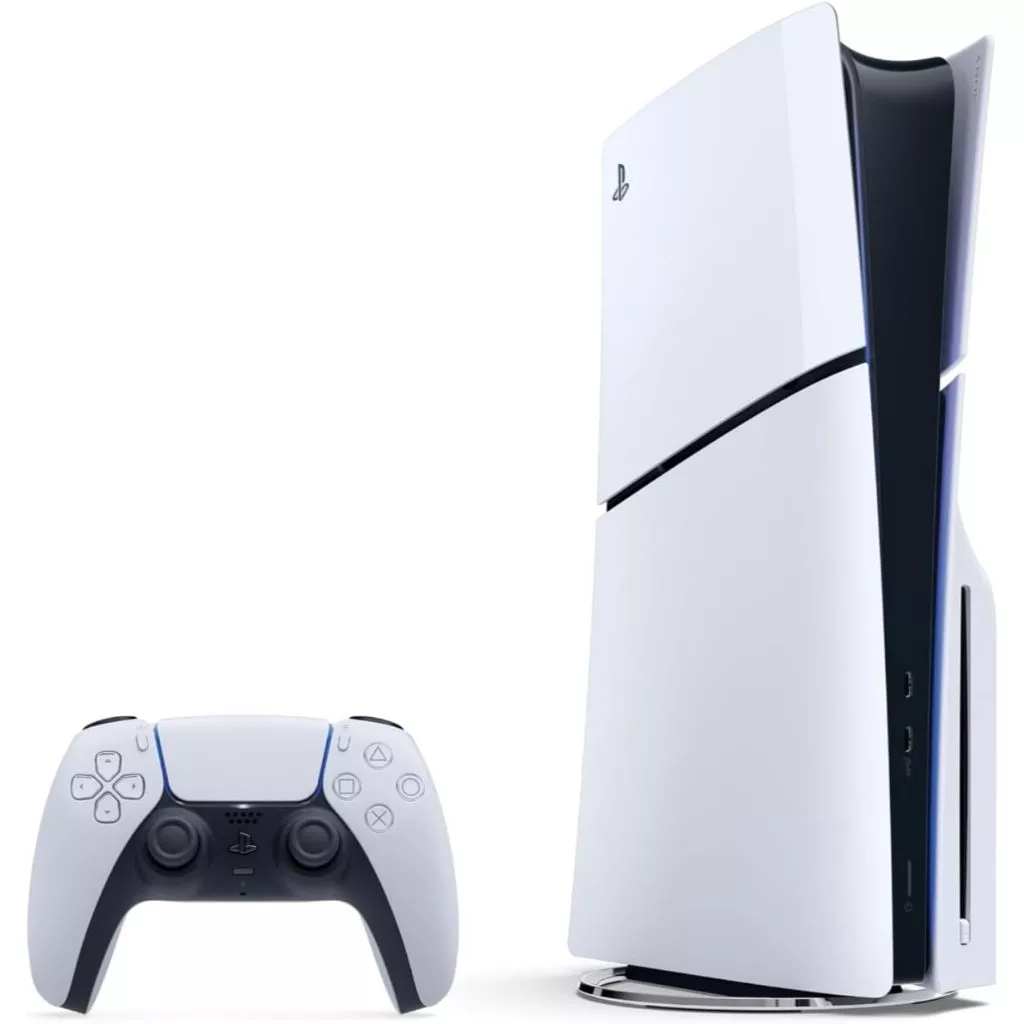 Console PlayStation 5 Sony Slim, Branco + 2 Jogos    Design Slim  Com o PS5 Slim, os jogadores contam com uma poderosa tecnologia de jogos em um design elegante e compacto.