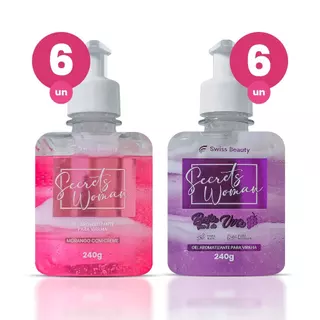 Kit 12 Gel Aromatizante Íntimo Beijável 240g 6 de Sabor Morango e 6 de Sabor Uva Cuidado Vaginal Swiss Beauty Belkit em Oferta na Shopee