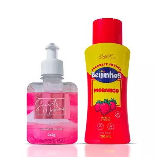 Kit Gel Aromatizante Íntimo Beijável Morango 240g + Sabonete Íntimo Morango 200ml Cuidado Vaginal Swiss Beauty Belkit em Oferta na Shopee