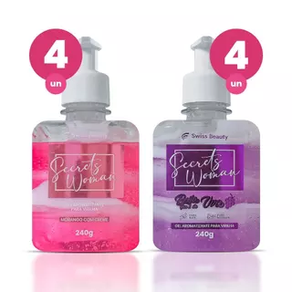Kit 8 Gel Aromatizante Íntimo Beijável 240g 4 de Sabor Morango e 4 de Sabor Uva Cuidado Vaginal Swiss Beauty Belkit em Oferta na Shopee