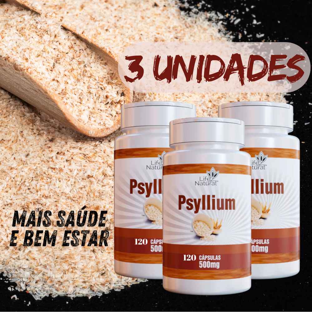 Psyllium 500mg Natural 100% Puro – Fibras para Intestino, Emagrecimento ...